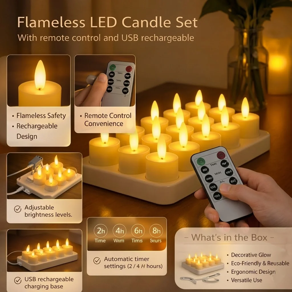 Flameless Candles LED Candles Battery Operated Timer - Image 4